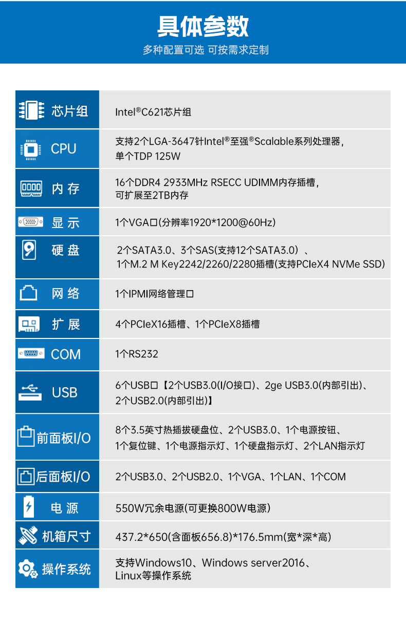 高性能4U机架式长坡镇工控机,大数据运算工业主机方案,DT-46508-BC621MZ.jpg