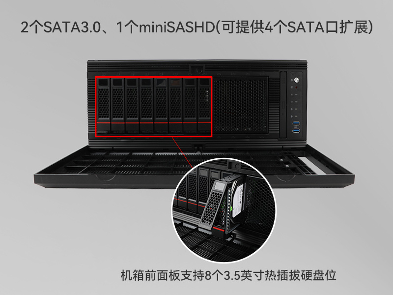 高性能4U机架式工控机-大数据运算工业主机方案|DT-46508-BC621MZ